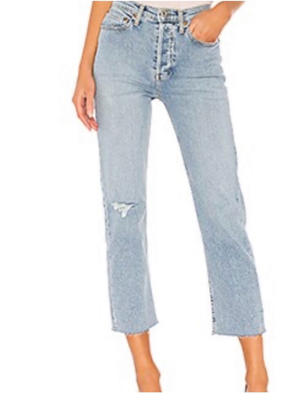 Re/Done originals Cropped Straight HighRise stovepipe jeans Streetwear Casual